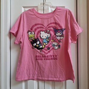 SANRIO Hello Kitty & Friends Women's Pink Short Sleeve Graphic Tee T-Shirt XXL